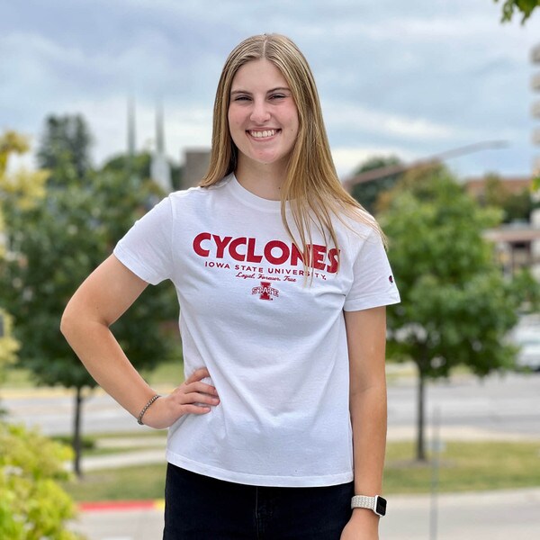 Champion® Women's Cyclones I-State White T-shirt
